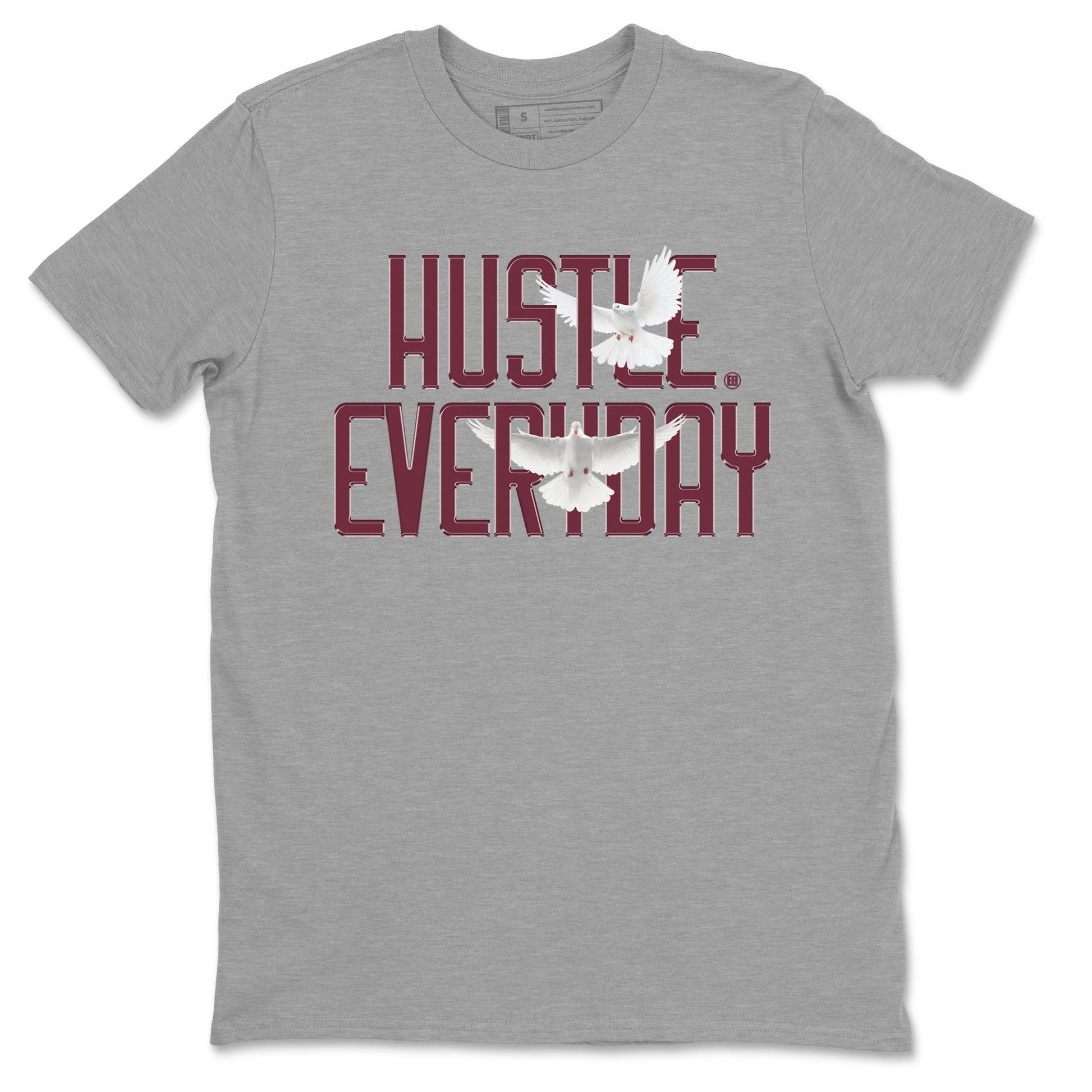 AJ1 Metallic Burgundy shirt to match jordans Daily Hustle sneaker tees streetwear brand Air Jordan 1 Metallic Burgundy SNRT Sneaker Release Tees unisex cotton Heather Grey 2 crew neck shirt