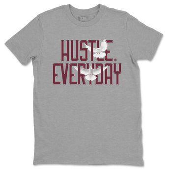 AJ1 Metallic Burgundy shirt to match jordans Daily Hustle sneaker tees streetwear brand Air Jordan 1 Metallic Burgundy SNRT Sneaker Release Tees unisex cotton Heather Grey 2 crew neck shirt