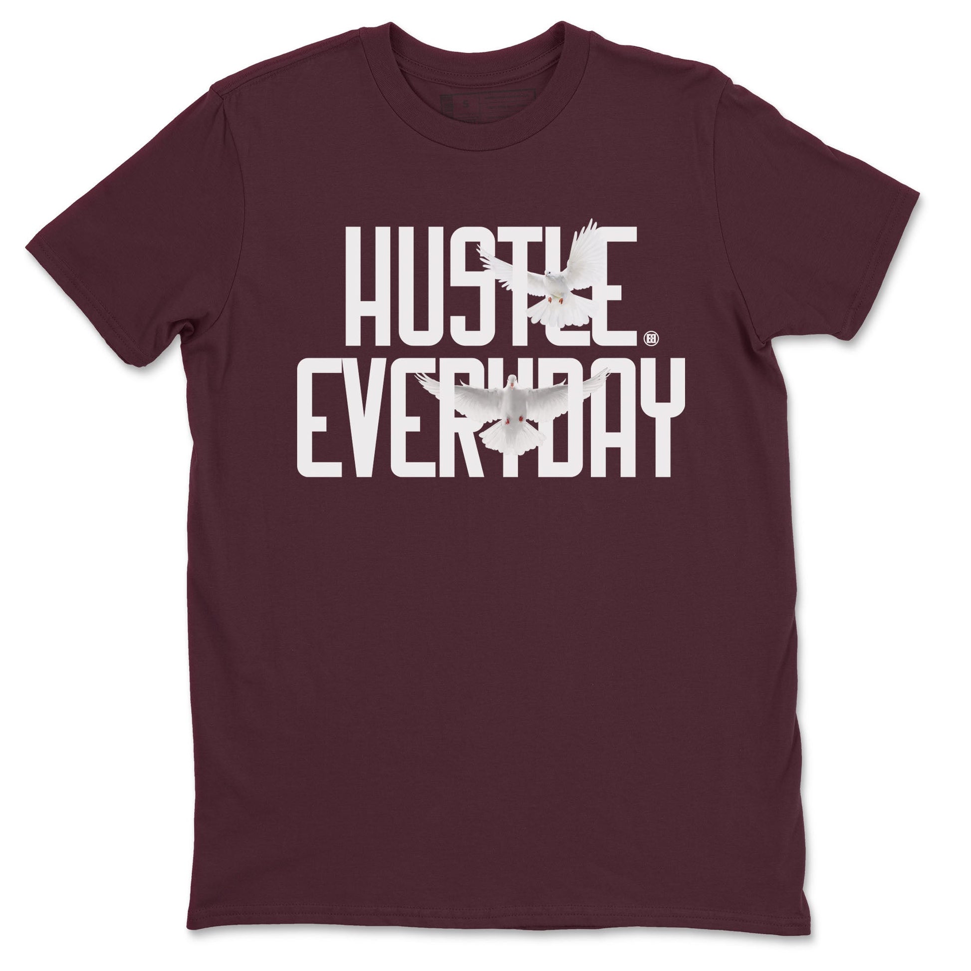 AJ1 Metallic Burgundy shirt to match jordans Daily Hustle sneaker tees streetwear brand Air Jordan 1 Metallic Burgundy SNRT Sneaker Release Tees unisex cotton Maroon 2 crew neck shirt