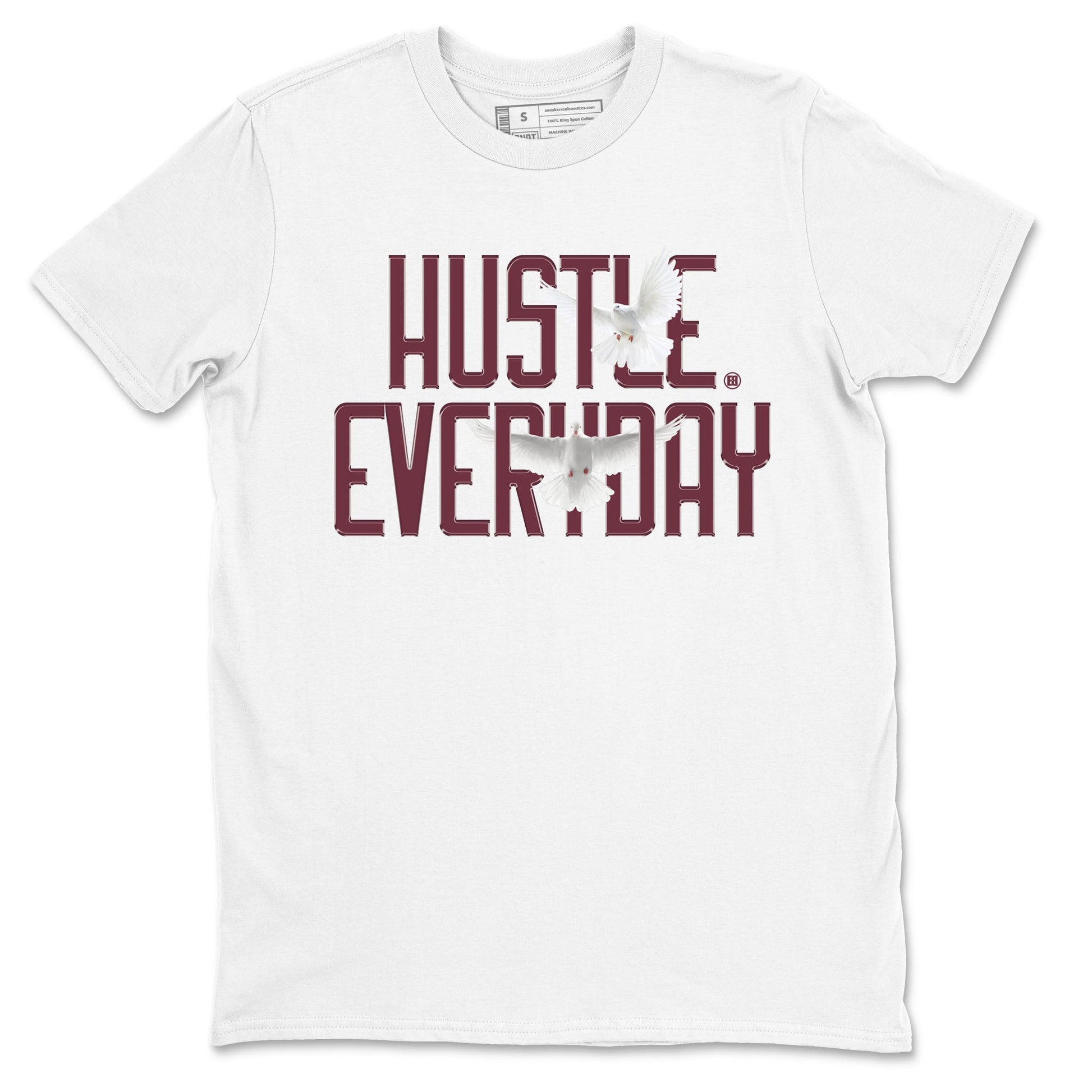 AJ1 Metallic Burgundy shirt to match jordans Daily Hustle sneaker tees streetwear brand Air Jordan 1 Metallic Burgundy SNRT Sneaker Release Tees unisex cotton White 2 crew neck shirt