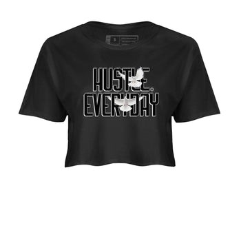 AJ11 Gratitude sneaker shirt to match jordans Daily Hustle sneaker tees Air Jordan 11 Gratitude SNRT Sneaker Release Tees Black 2 Crop T-Shirt