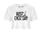 AJ11 Gratitude sneaker shirt to match jordans Daily Hustle sneaker tees Air Jordan 11 Gratitude SNRT Sneaker Release Tees White 2 Crop T-Shirt