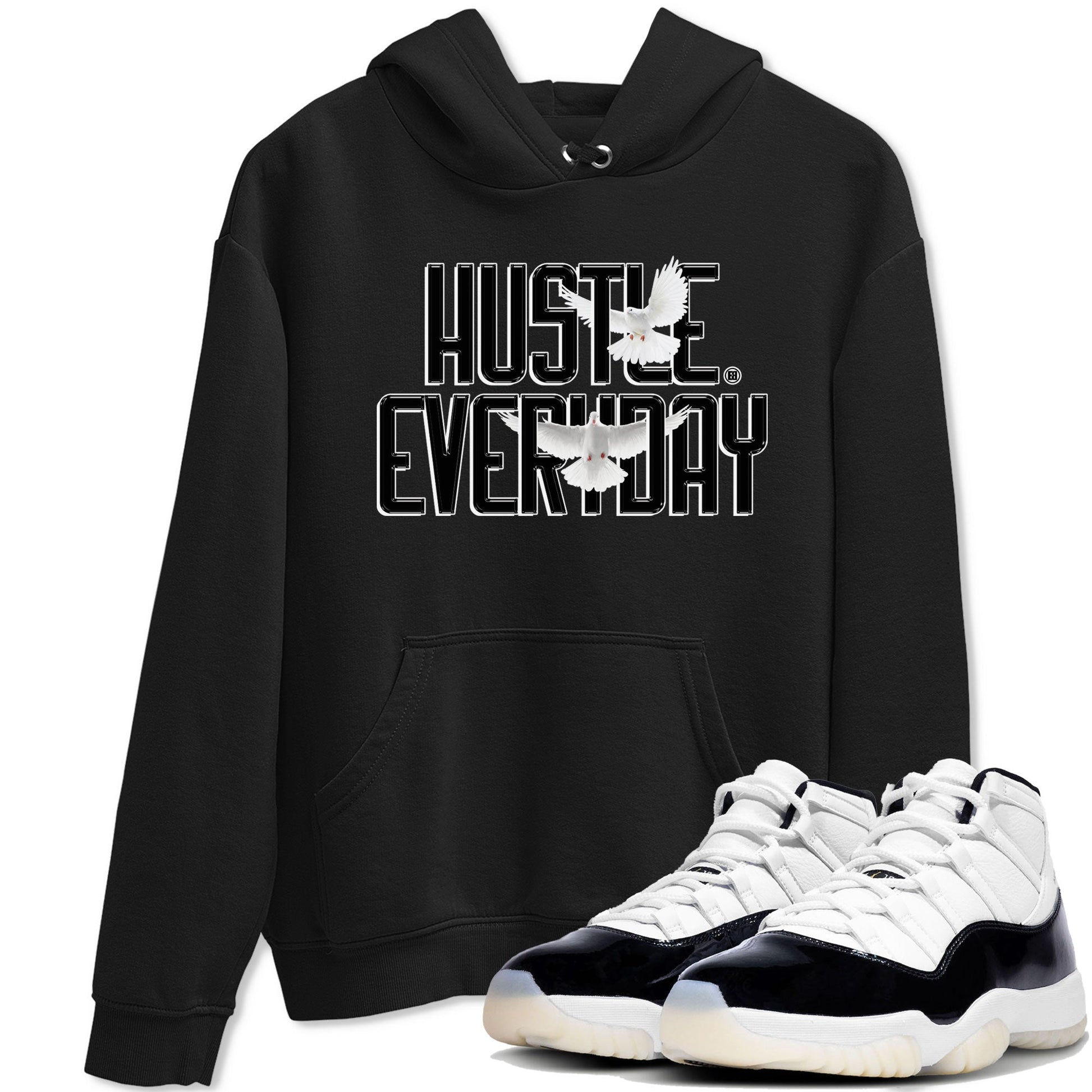 AJ11 Gratitude sneaker shirt to match jordans Daily Hustle sneaker tees Air Jordan 11 Gratitude SNRT Sneaker Tees Crew Neck Unisex Cotton Sneaker T-Shirt Black 1 T-Shirt