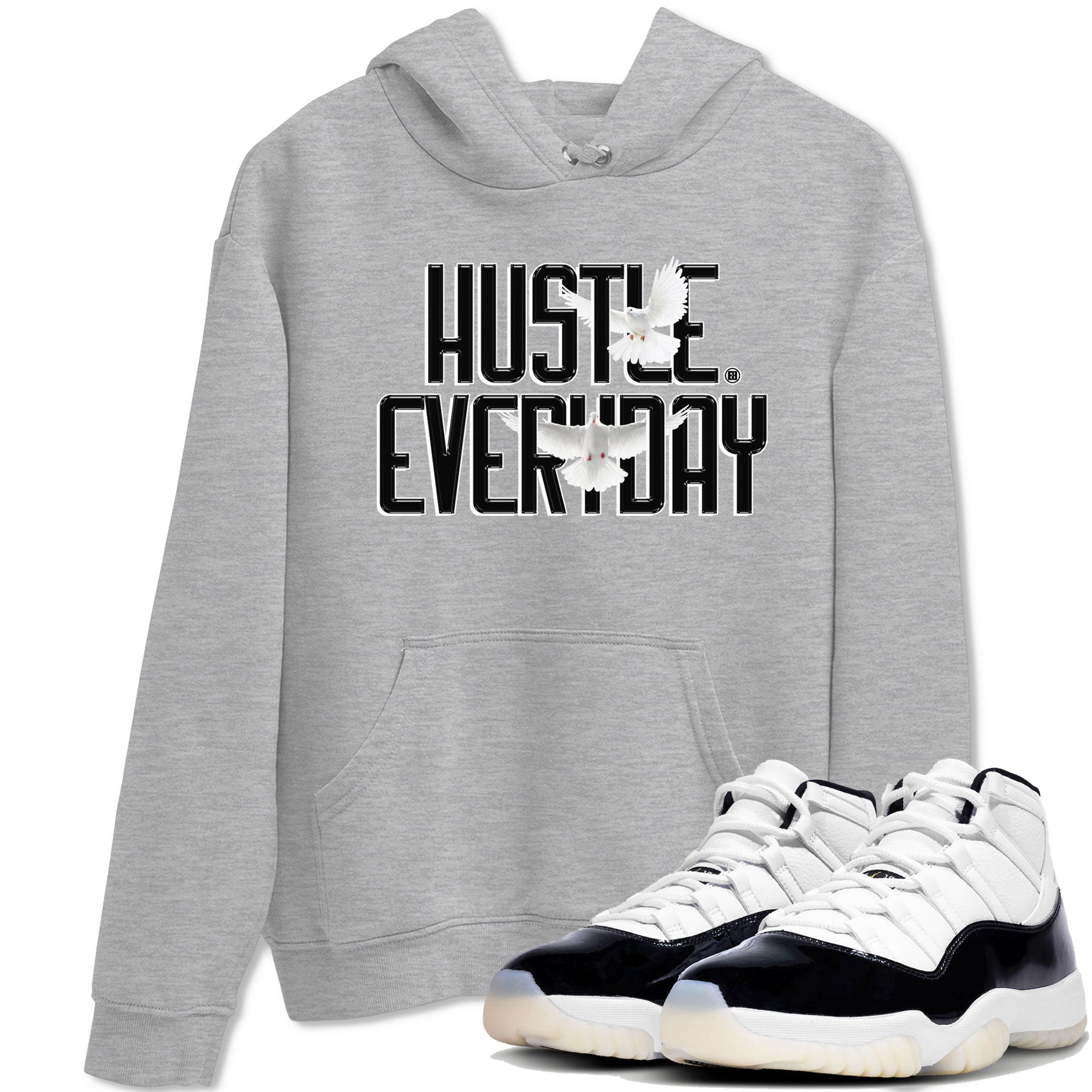 AJ11 Gratitude sneaker shirt to match jordans Daily Hustle sneaker tees Air Jordan 11 Gratitude SNRT Sneaker Tees Crew Neck Unisex Cotton Sneaker T-Shirt Heather Grey 1 T-Shirt