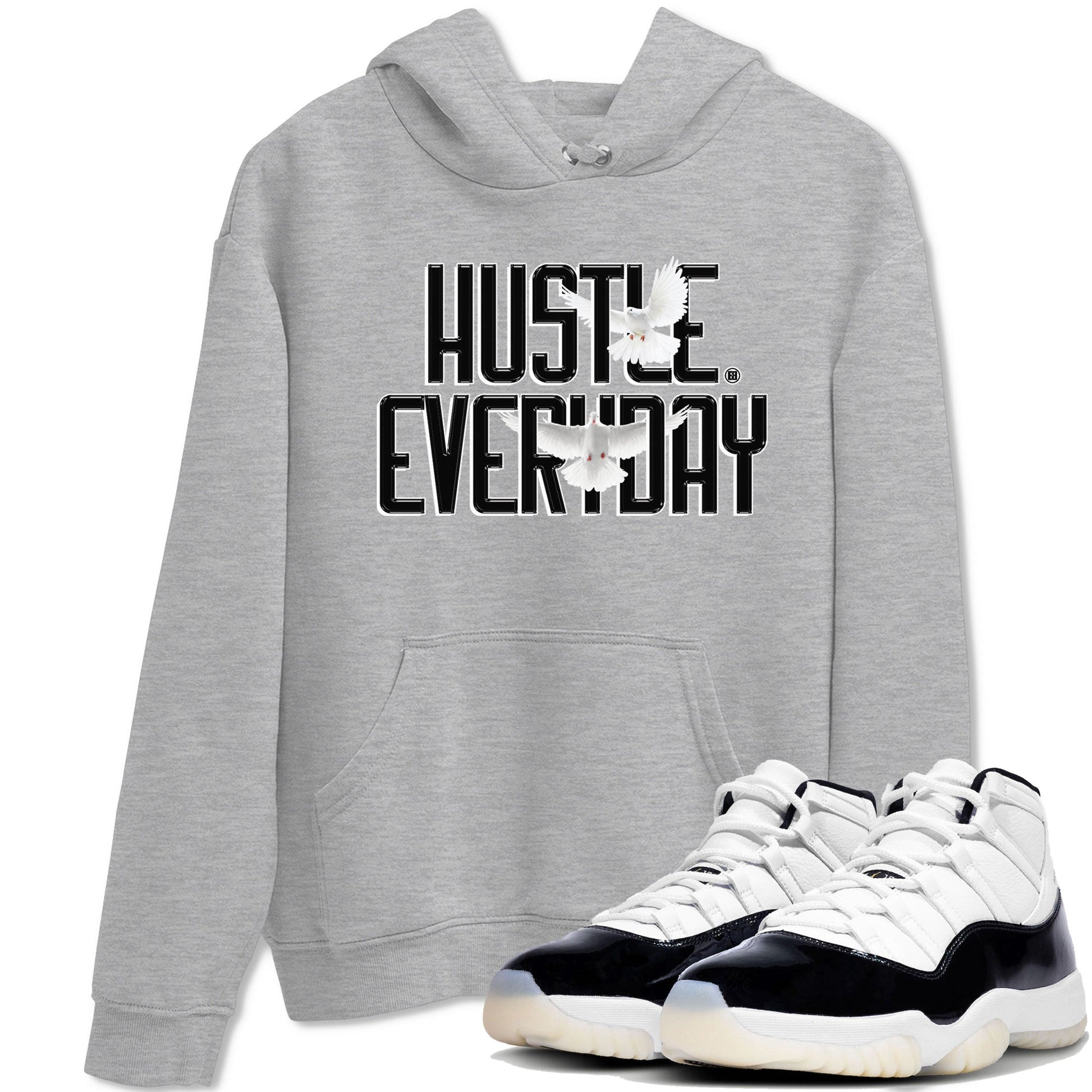 AJ11 Gratitude sneaker shirt to match jordans Daily Hustle sneaker tees Air Jordan 11 Gratitude SNRT Sneaker Tees Crew Neck Unisex Cotton Sneaker T-Shirt Heather Grey 1 T-Shirt