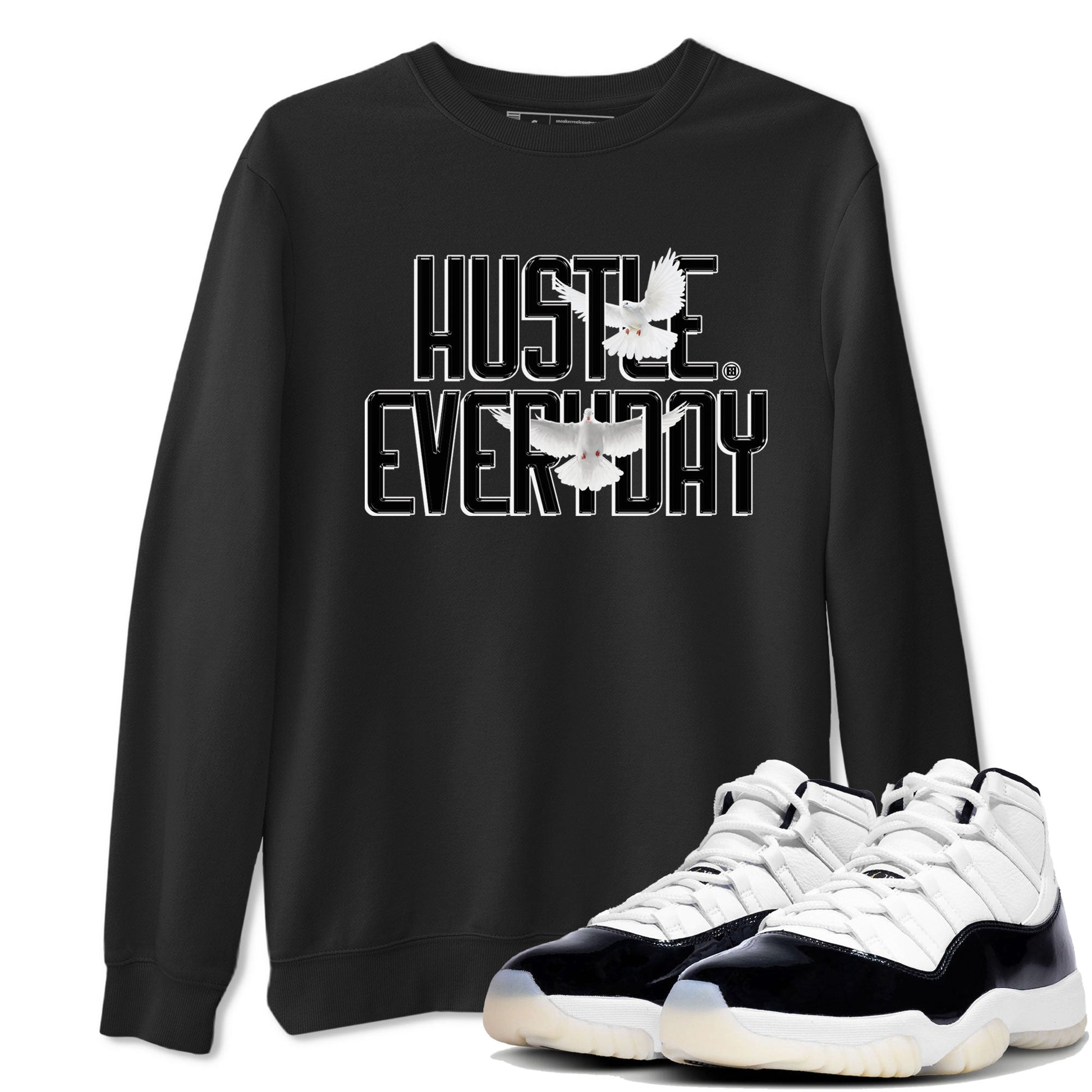 AJ11 Gratitude sneaker shirt to match jordans Daily Hustle sneaker tees Air Jordan 11 Gratitude SNRT Sneaker Tees Crew Neck Unisex Cotton Sneaker T-Shirt Black 1 T-Shirt