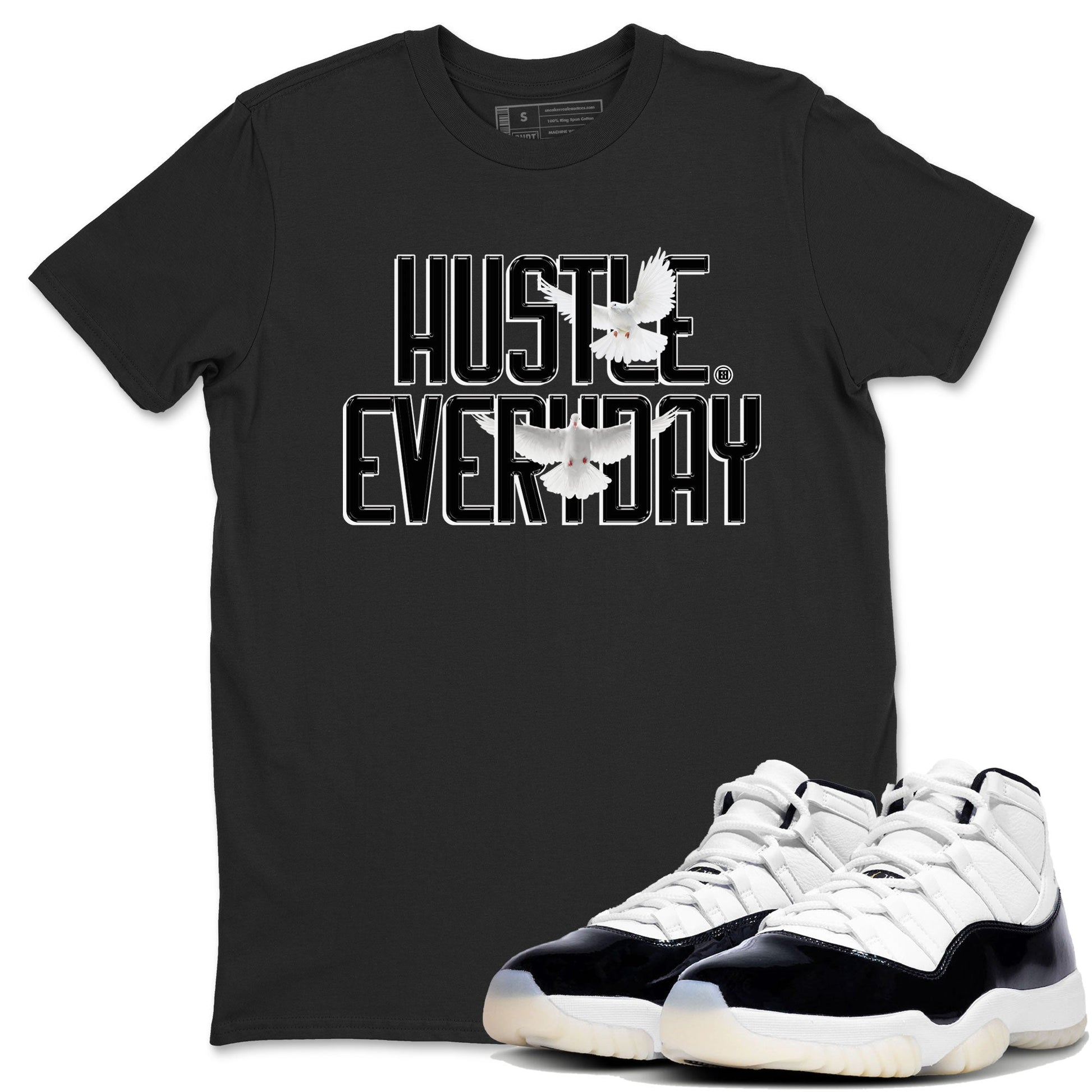 AJ11 Gratitude sneaker shirt to match jordans Daily Hustle sneaker tees Air Jordan 11 Gratitude SNRT Sneaker Tees Crew Neck Unisex Cotton Sneaker T-Shirt Black 1 T-Shirt