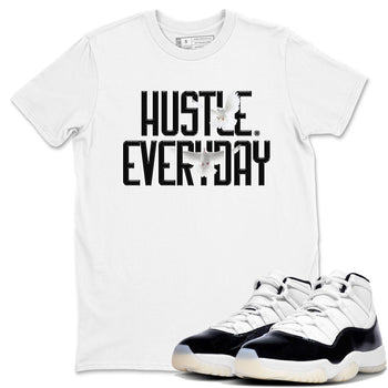AJ11 Gratitude sneaker shirt to match jordans Daily Hustle sneaker tees Air Jordan 11 Gratitude SNRT Sneaker Tees Crew Neck Unisex Cotton Sneaker T-Shirt White 1 T-Shirt