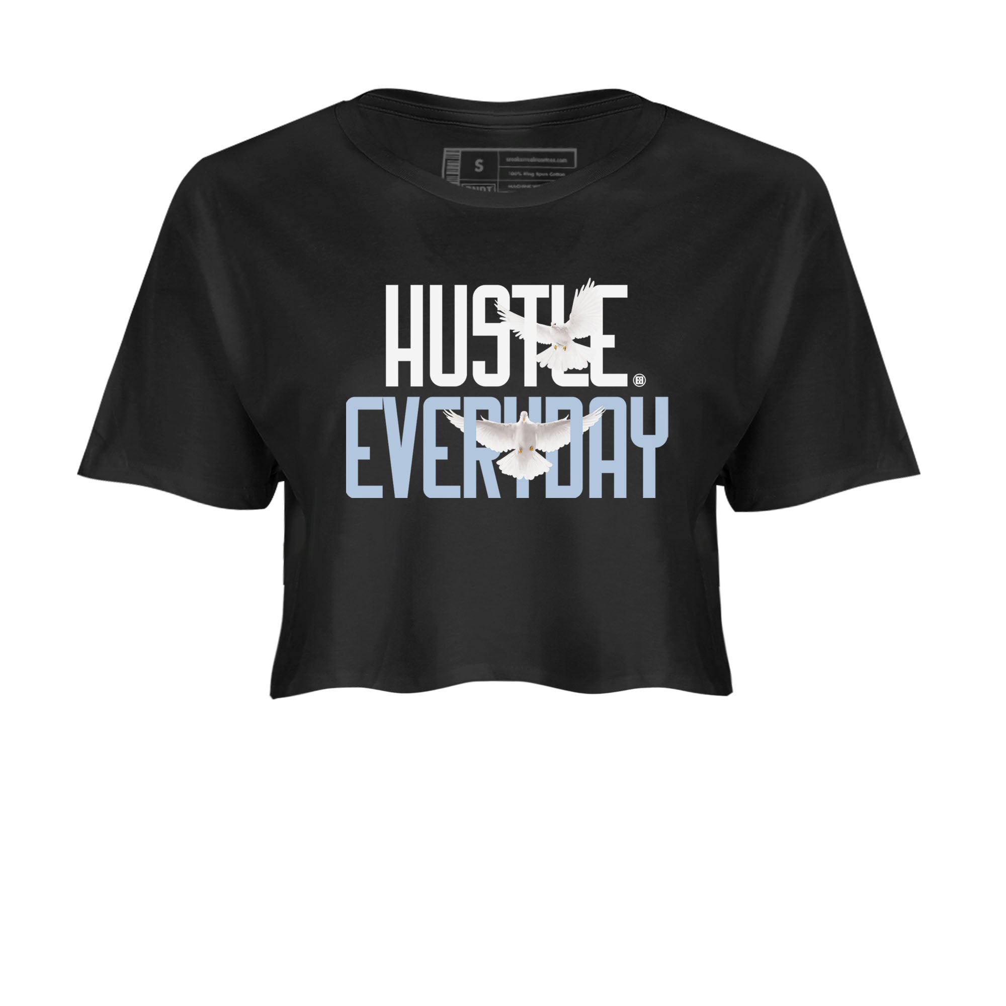 13s Blue Grey shirt to match jordans Daily Hustle sneaker tees Air Jordan 13 Blue Grey SNRT Sneaker Release Tees Black 2 crop length shirt