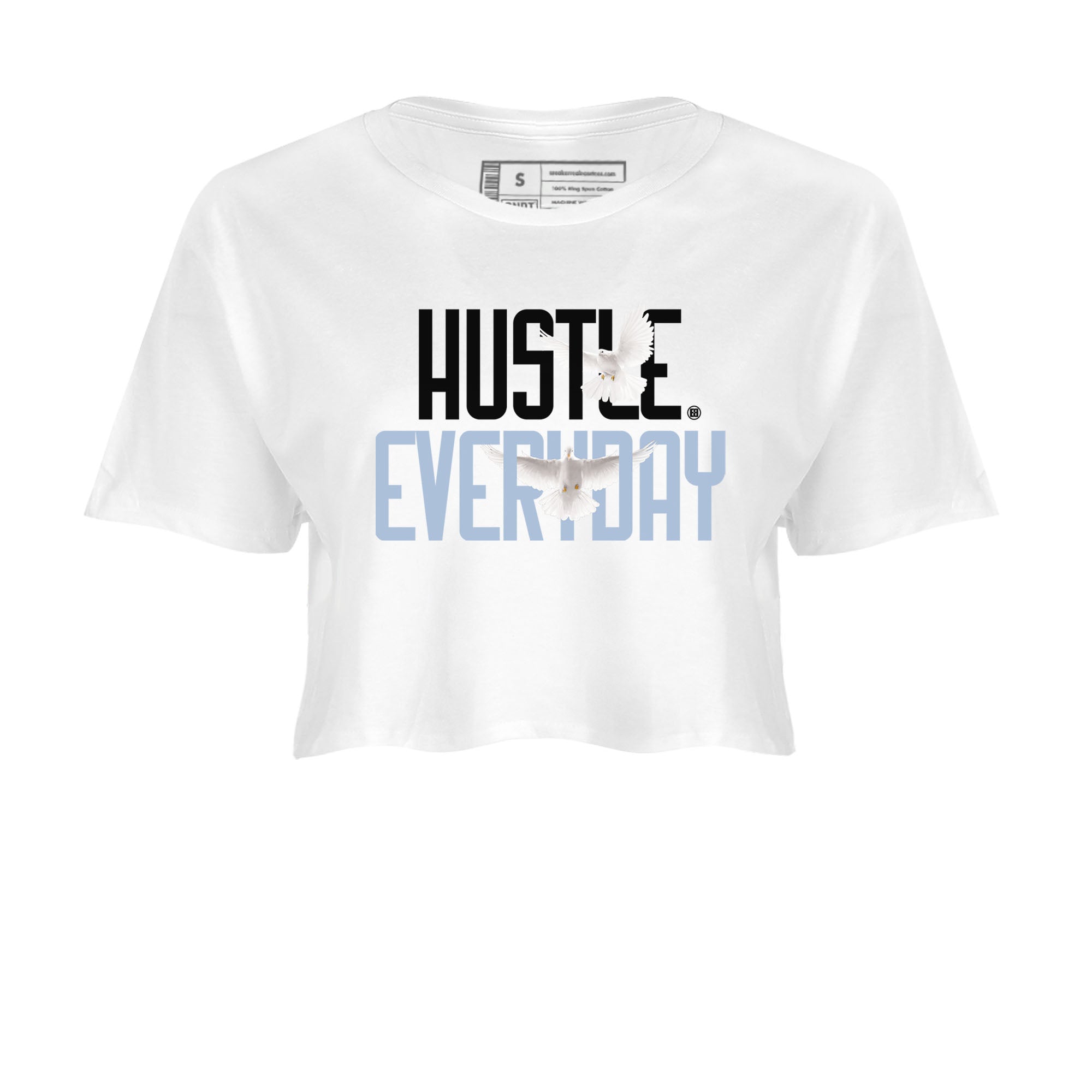 13s Blue Grey shirt to match jordans Daily Hustle sneaker tees Air Jordan 13 Blue Grey SNRT Sneaker Release Tees White 2 crop length shirt