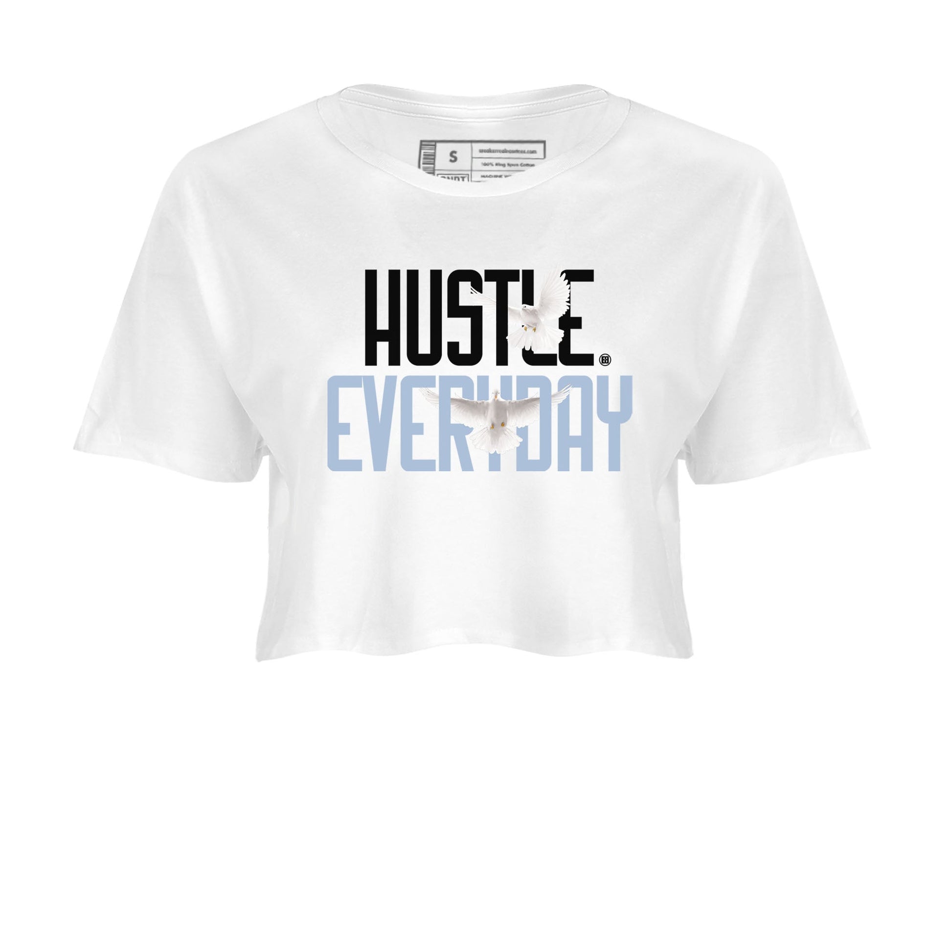 13s Blue Grey shirt to match jordans Daily Hustle sneaker tees Air Jordan 13 Blue Grey SNRT Sneaker Release Tees White 2 crop length shirt