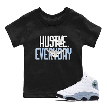 13s Blue Grey shirt to match jordans Daily Hustle sneaker tees Air Jordan 13 Blue Grey SNRT sneaker release tees baby toddler Black 1 cotton Shirt