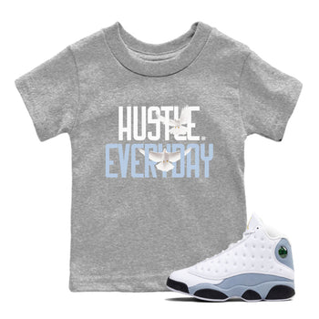 13s Blue Grey shirt to match jordans Daily Hustle sneaker tees Air Jordan 13 Blue Grey SNRT sneaker release tees baby toddler Heather Grey 1 cotton Shirt
