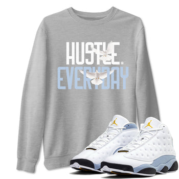 13s Blue Grey shirt to match jordans Daily Hustle sneaker tees Air Jordan 13 Blue Grey SNRT Sneaker Release Tees unisex cotton Heather Grey 1 crew neck shirt