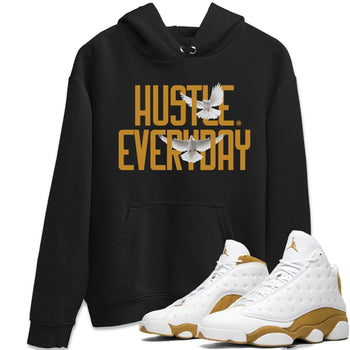 Air Jordan 13 Retro Wheat Sneaker Matching Clothes Daily Hustle Sneaker Tees Air Jordan 13 Wheat SNRT Sneaker Release Tees Unisex Shirts Black 1