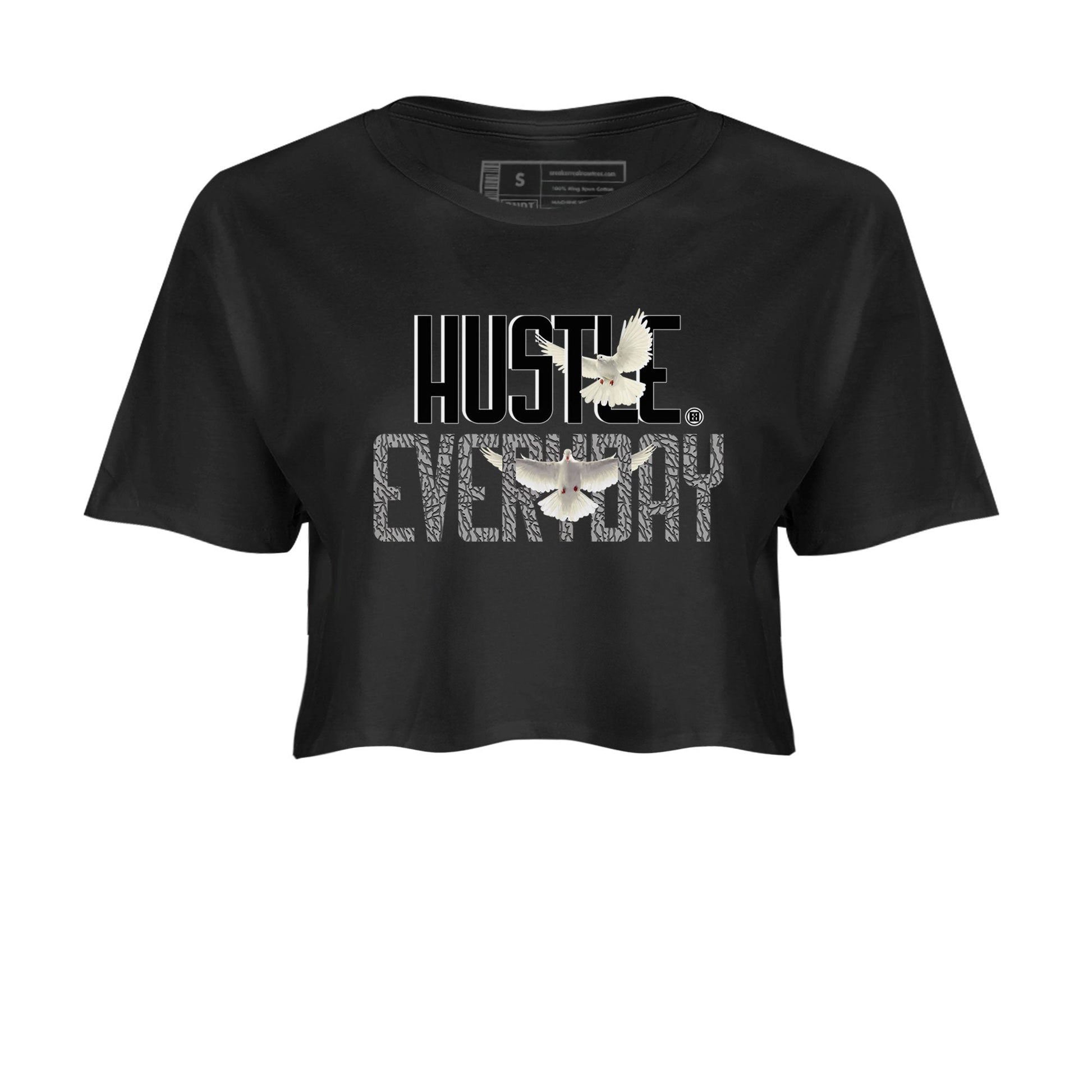 Air Jordan 3 Off Noir shirt to match jordans Daily Hustle sneaker tees Air Jordan 3 Retro Off Noir SNRT Sneaker Tees Black 2 Crop T-Shirt