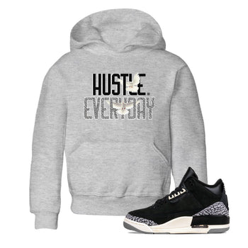 Air Jordan 3 Off Noir shirt to match jordans Daily Hustle sneaker tees Air Jordan 3 Retro Off Noir SNRT Sneaker Tees Baby Toddler Heather Grey 1 T-Shirt