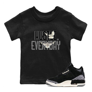 Air Jordan 3 Off Noir shirt to match jordans Daily Hustle sneaker tees Air Jordan 3 Retro Off Noir SNRT Sneaker Tees Baby Toddler Black 1 T-Shirt