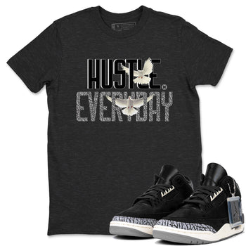 Air Jordan 3 Off Noir shirt to match jordans Daily Hustle sneaker tees Air Jordan 3 Retro Off Noir SNRT Sneaker Tees Unisex Charcoal Heather 1 T-Shirt