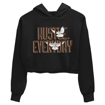 Dunk Low WMNS Cacao Wow sneaker shirt to match jordans Daily Hustle sneaker tees Dunk Cacao Wow SNRT Sneaker Release Tees Black 2 Crop T-Shirt