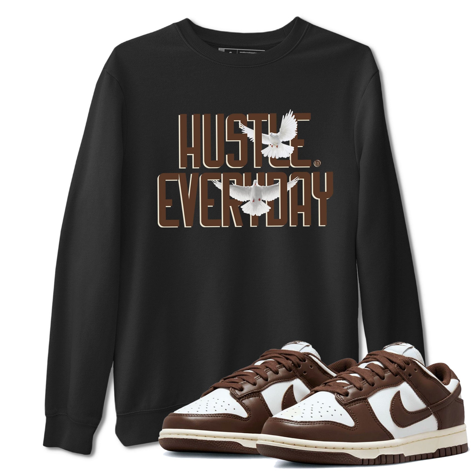 Dunk Low WMNS Cacao Wow sneaker shirt to match jordans Daily Hustle sneaker tees Dunk Cacao Wow SNRT Sneaker Tees Crew Neck Unisex Cotton Sneaker T-Shirt Black 1 T-Shirt