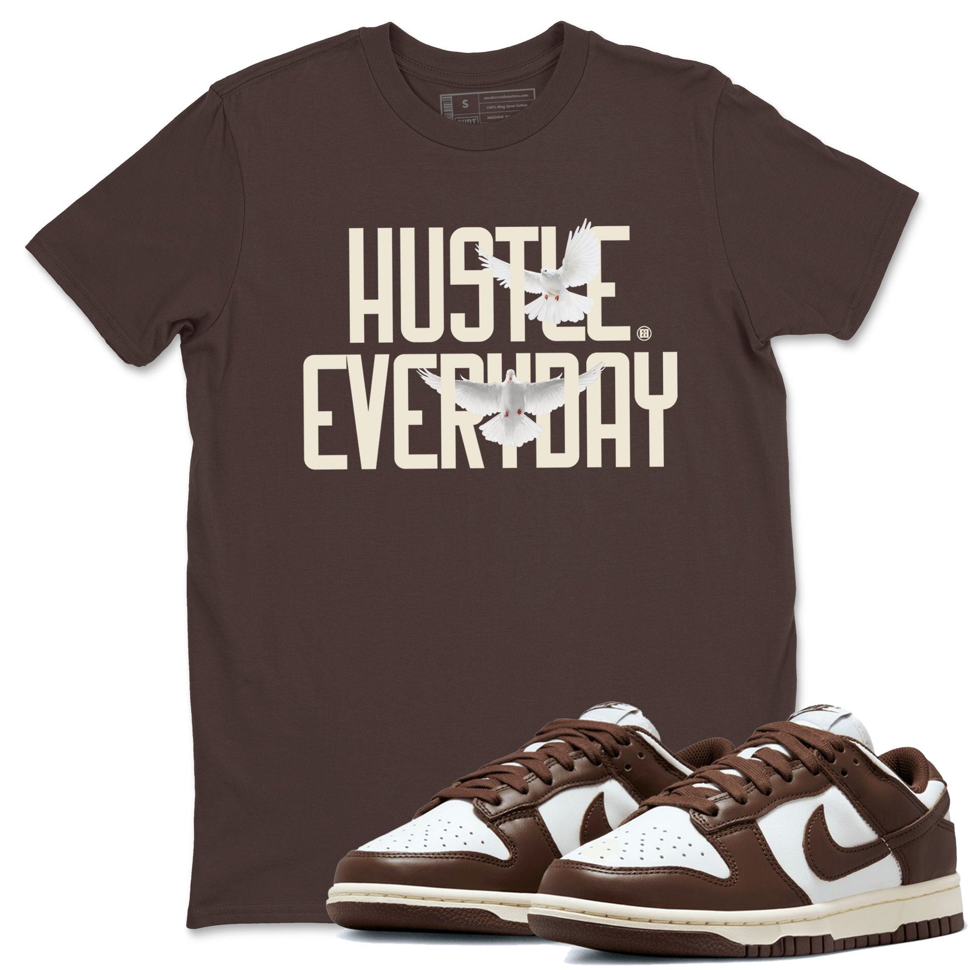 Dunk Low WMNS Cacao Wow sneaker shirt to match jordans Daily Hustle sneaker tees Dunk Cacao Wow SNRT Sneaker Tees Crew Neck Unisex Cotton Sneaker T-Shirt Dark Chocolate 1 T-Shirt