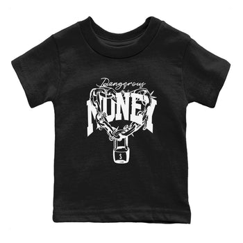 Air Jordan 1 High OG Black White shirt to match jordans Dangerous Money sneaker tees 1s Black White SNRT Sneaker Release Tees Streetwear baby toddler Black 2 cotton Shirt