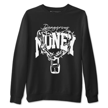 Air Jordan 1 High OG Black White shirt to match jordans Dangerous Money sneaker tees 1s Black White SNRT Sneaker Release Tees Streetwear unisex cotton Black 2 crew neck shirt