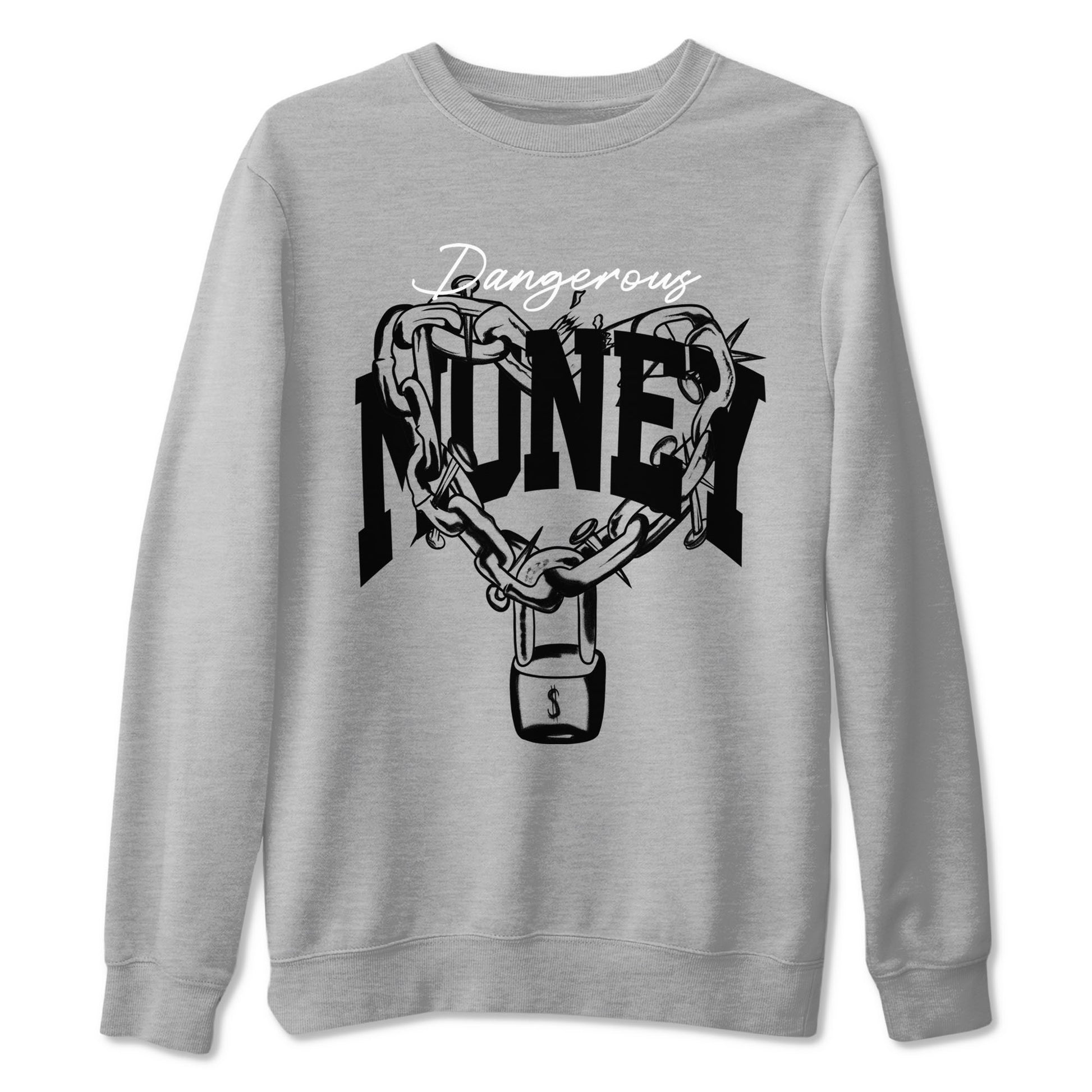 Air Jordan 1 High OG Black White shirt to match jordans Dangerous Money sneaker tees 1s Black White SNRT Sneaker Release Tees Streetwear unisex cotton Heather Grey 2 crew neck shirt