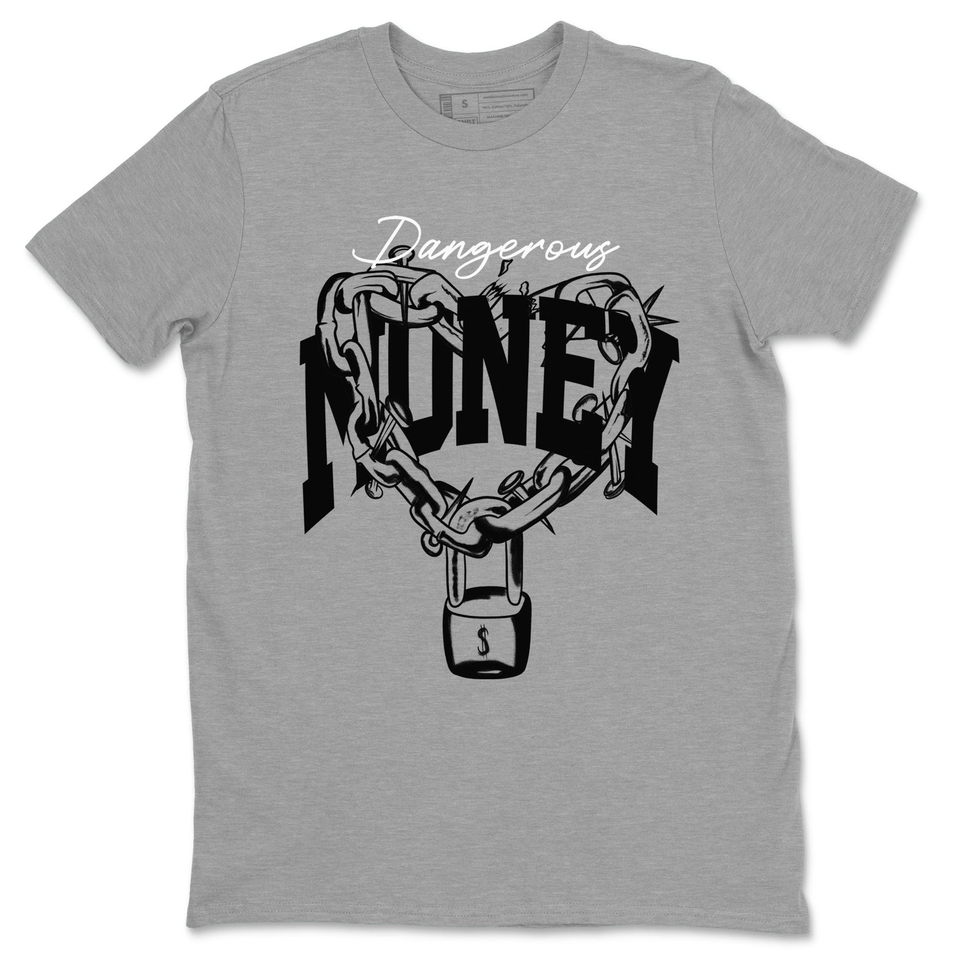 Air Jordan 1 High OG Black White shirt to match jordans Dangerous Money sneaker tees 1s Black White SNRT Sneaker Release Tees Streetwear unisex cotton Heather Grey 2 crew neck shirt