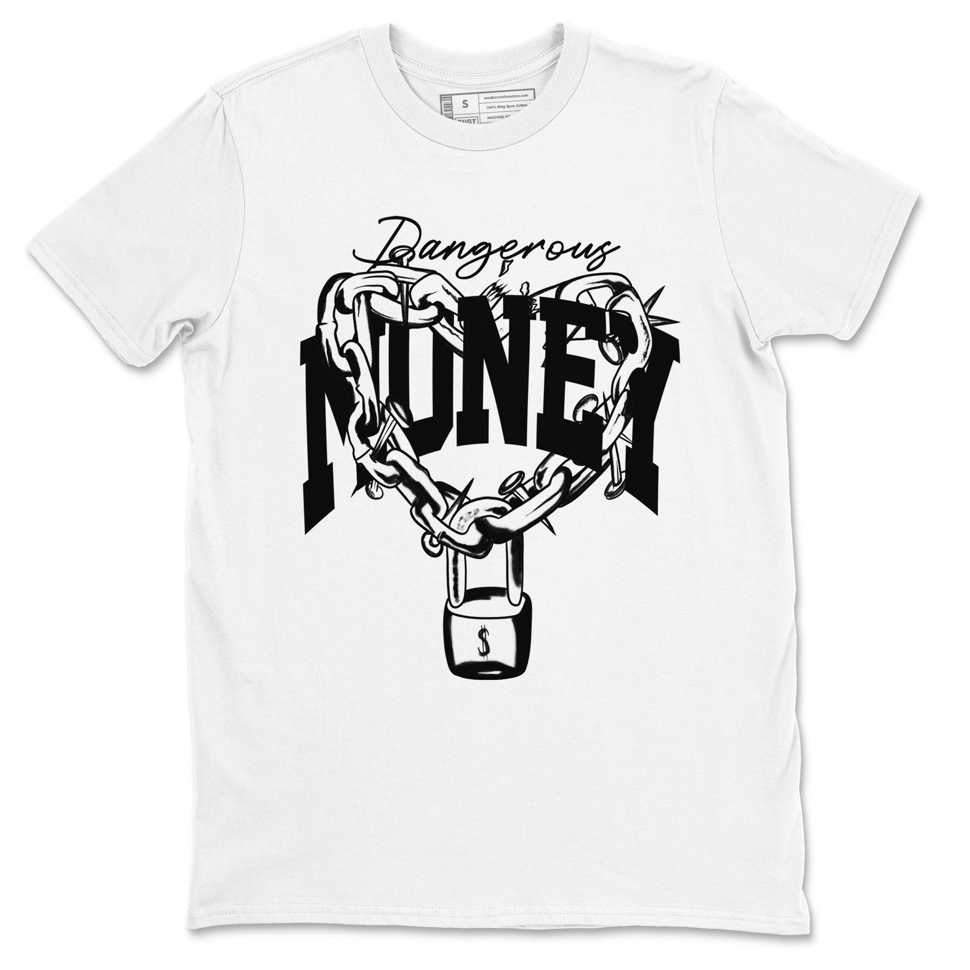 Air Jordan 1 High OG Black White shirt to match jordans Dangerous Money sneaker tees 1s Black White SNRT Sneaker Release Tees Streetwear unisex cotton White 2 crew neck shirt