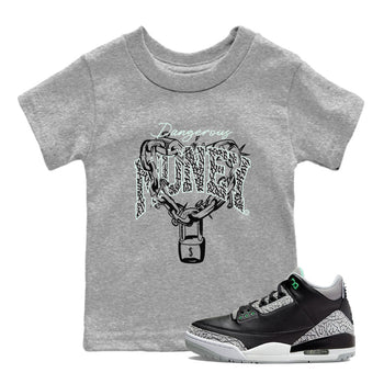 3s Green Glow shirt to match jordans Dangerous Money sneaker tees Air Jordan 3 Retro Green Glow SNRT sneaker release tees baby toddler Heather Grey 1 cotton Shirt