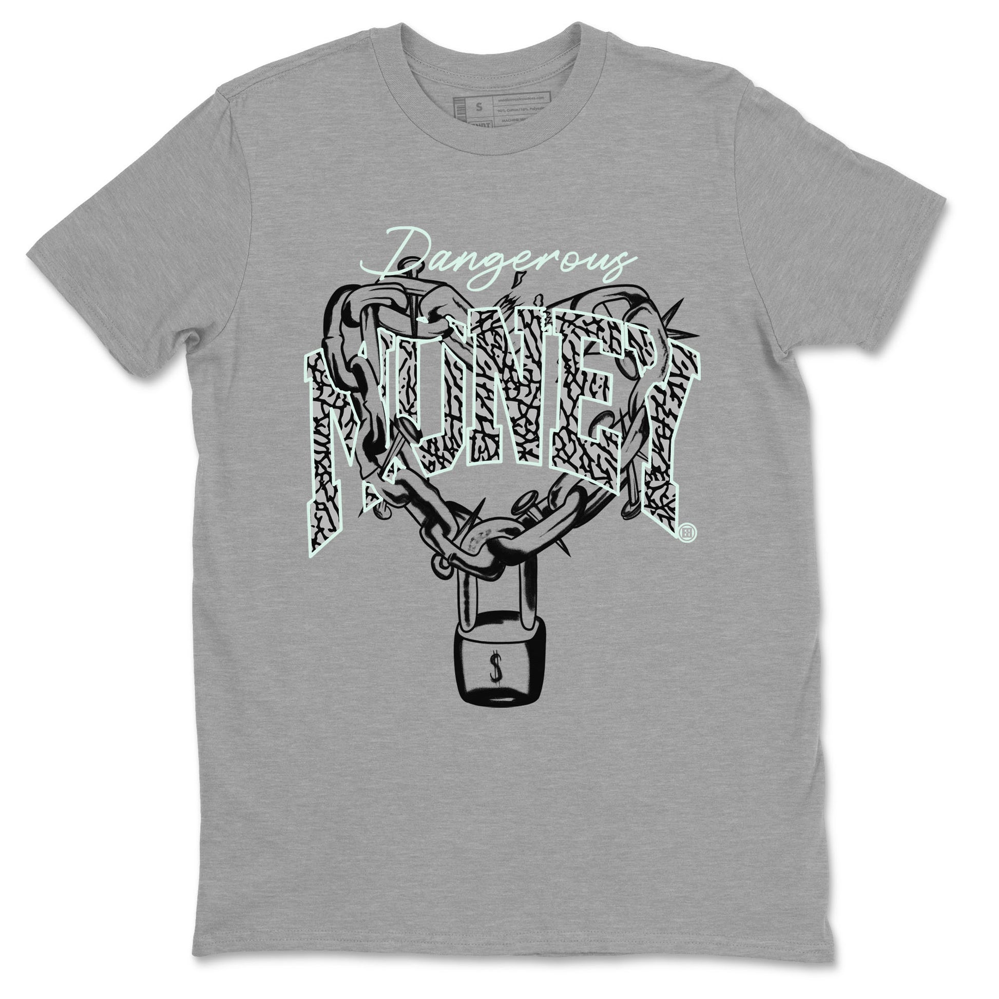 3s Green Glow shirt to match jordans Dangerous Money sneaker tees Air Jordan 3 Retro Green Glow SNRT Sneaker Release Tees unisex cotton Heather Grey 2 crew neck shirt