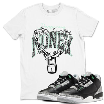 3s Green Glow shirt to match jordans Dangerous Money sneaker tees Air Jordan 3 Retro Green Glow SNRT Sneaker Release Tees unisex cotton White 1 crew neck shirt