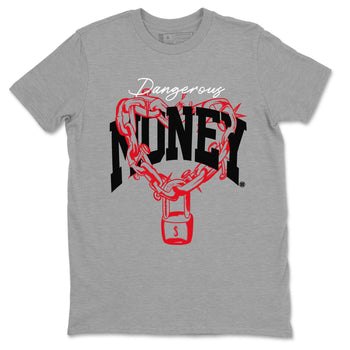 4s Bred Reimagined shirt to match jordans Dangerous Money sneaker tees Air Jordan 4 Bred Reimagined SNRT Sneaker Release Tees Streetwear unisex cotton Heather Grey 2 crew neck shirt