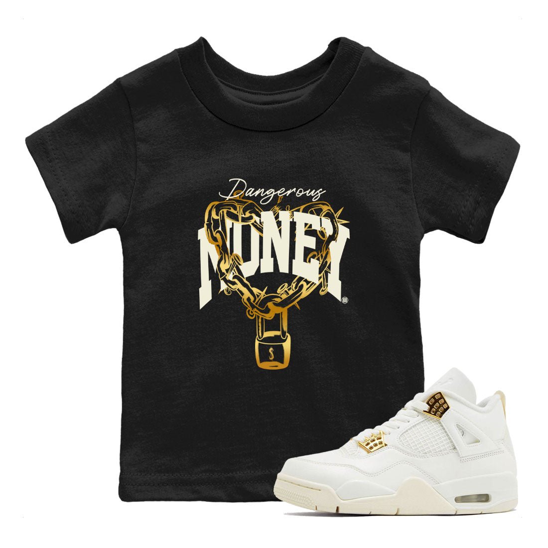 4s Sail shirt to match jordans Dangerous Money sneaker tees Air Jordan 4 Sail SNRT sneaker release tees baby toddler Black 1 cotton Shirt