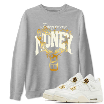 4s Sail shirt to match jordans Dangerous Money sneaker tees Air Jordan 4 Sail SNRT Sneaker Release Tees unisex cotton Heather Grey 1 crew neck shirt