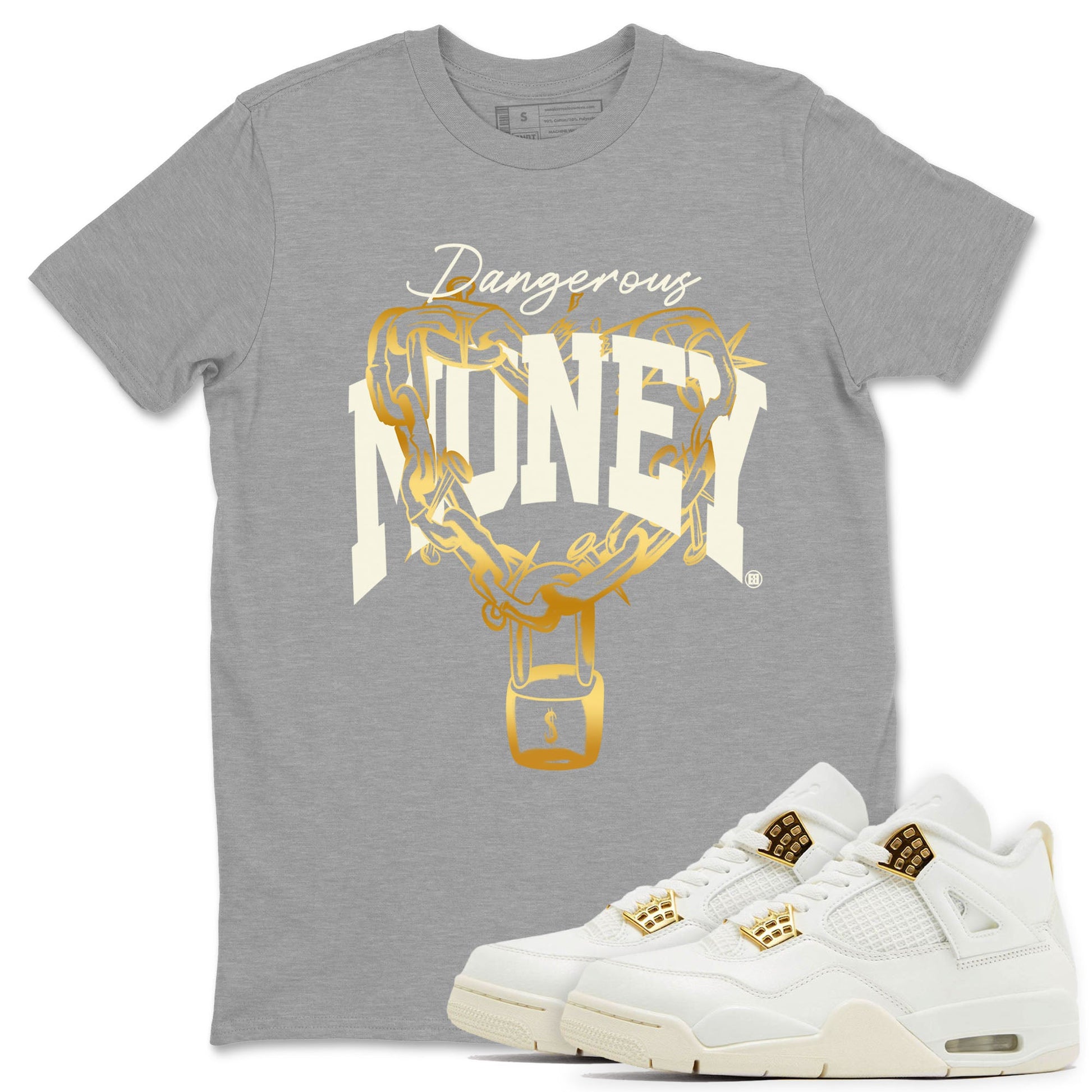 4s Sail shirt to match jordans Dangerous Money sneaker tees Air Jordan 4 Sail SNRT Sneaker Release Tees unisex cotton Heather Grey 1 crew neck shirt