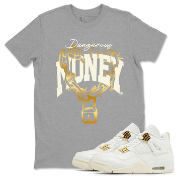 4s Sail shirt to match jordans Dangerous Money sneaker tees Air Jordan 4 Sail SNRT Sneaker Release Tees unisex cotton Heather Grey 1 crew neck shirt