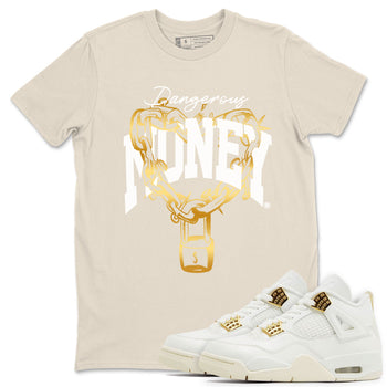 4s Sail shirt to match jordans Dangerous Money sneaker tees Air Jordan 4 Sail SNRT Sneaker Release Tees unisex cotton Natural 1 crew neck shirt