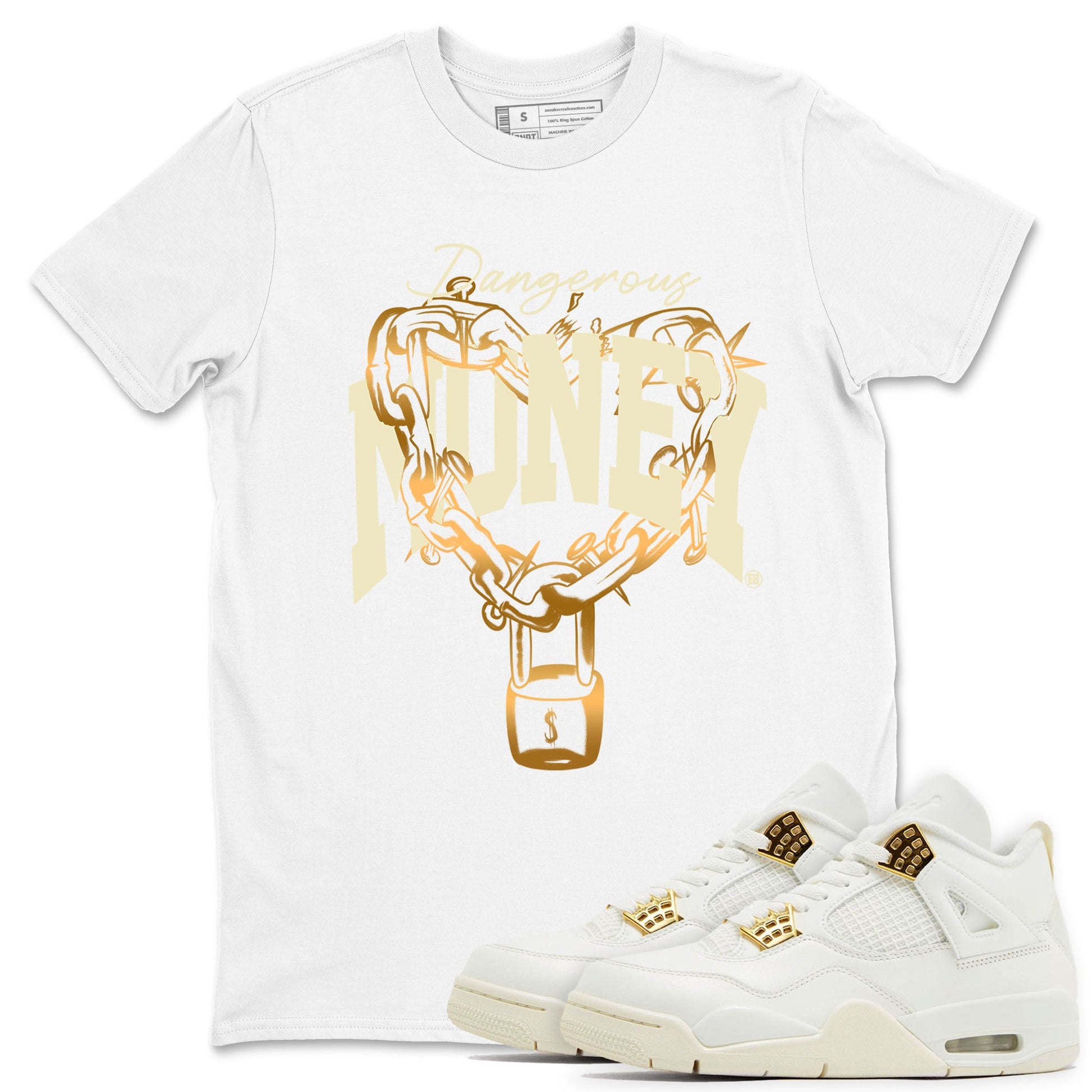 4s Sail shirt to match jordans Dangerous Money sneaker tees Air Jordan 4 Sail SNRT Sneaker Release Tees unisex cotton White 1 crew neck shirt