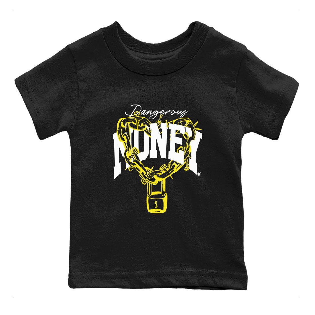 4s Vivid Sulfur shirt to match jordans Dangerous Money sneaker tees Air Jordan 4 Vivid Sulfur SNRT sneaker release tees baby toddler Black 2 cotton Shirt