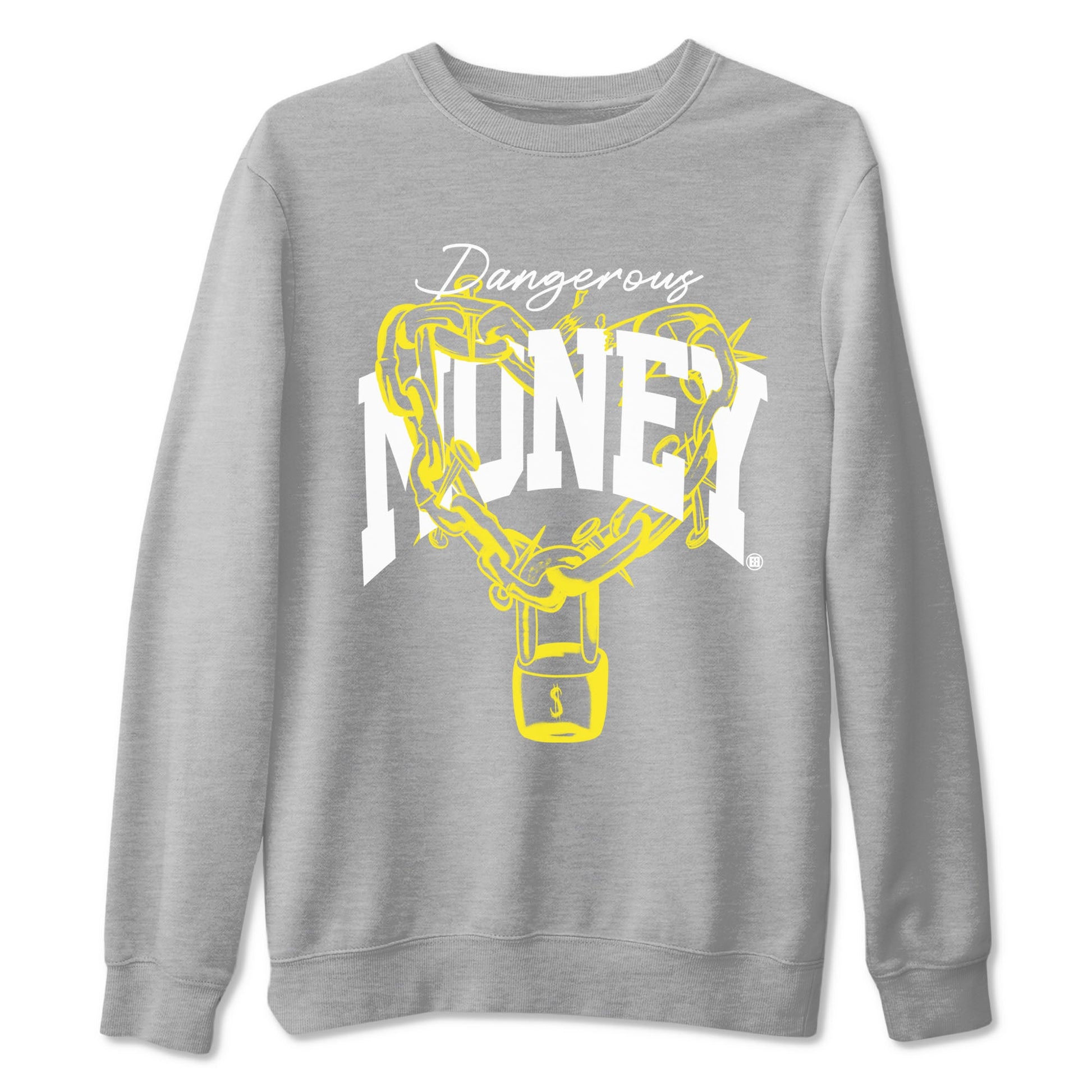 4s Vivid Sulfur shirt to match jordans Dangerous Money sneaker tees Air Jordan 4 Vivid Sulfur SNRT Sneaker Release Tees unisex cotton Heather Grey 2 crew neck shirt