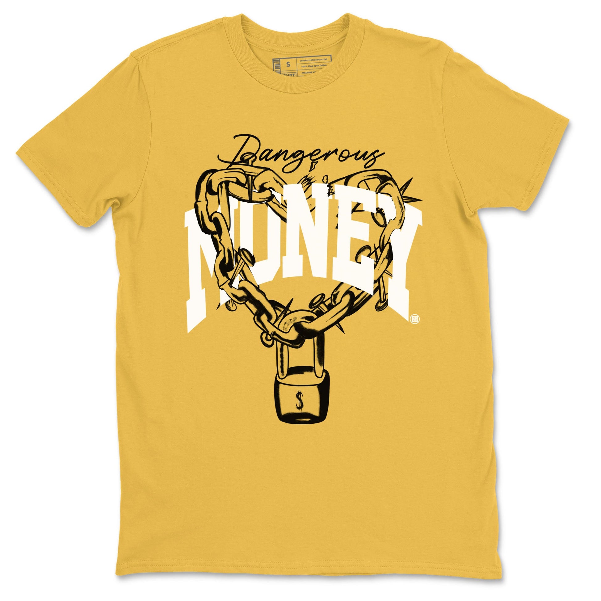 4s Vivid Sulfur shirt to match jordans Dangerous Money sneaker tees Air Jordan 4 Vivid Sulfur SNRT Sneaker Release Tees unisex cotton Daisy 2 crew neck shirt