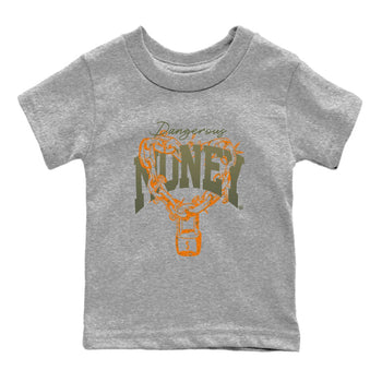 5s Olive shirt to match jordans Dangerous Money sneaker tees Air Jordan 5 Olive SNRT Sneaker Release Tees Streetwear baby toddler Heather Grey 2 cotton Shirt