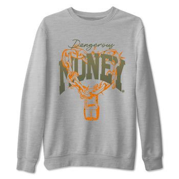 5s Olive shirt to match jordans Dangerous Money sneaker tees Air Jordan 5 Olive SNRT Sneaker Release Tees Streetwear unisex cotton Heather Grey 2 crew neck shirt