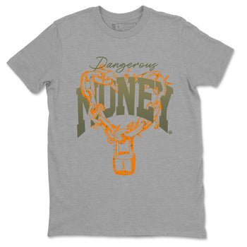 5s Olive shirt to match jordans Dangerous Money sneaker tees Air Jordan 5 Olive SNRT Sneaker Release Tees Streetwear unisex cotton Heather Grey 2 crew neck shirt