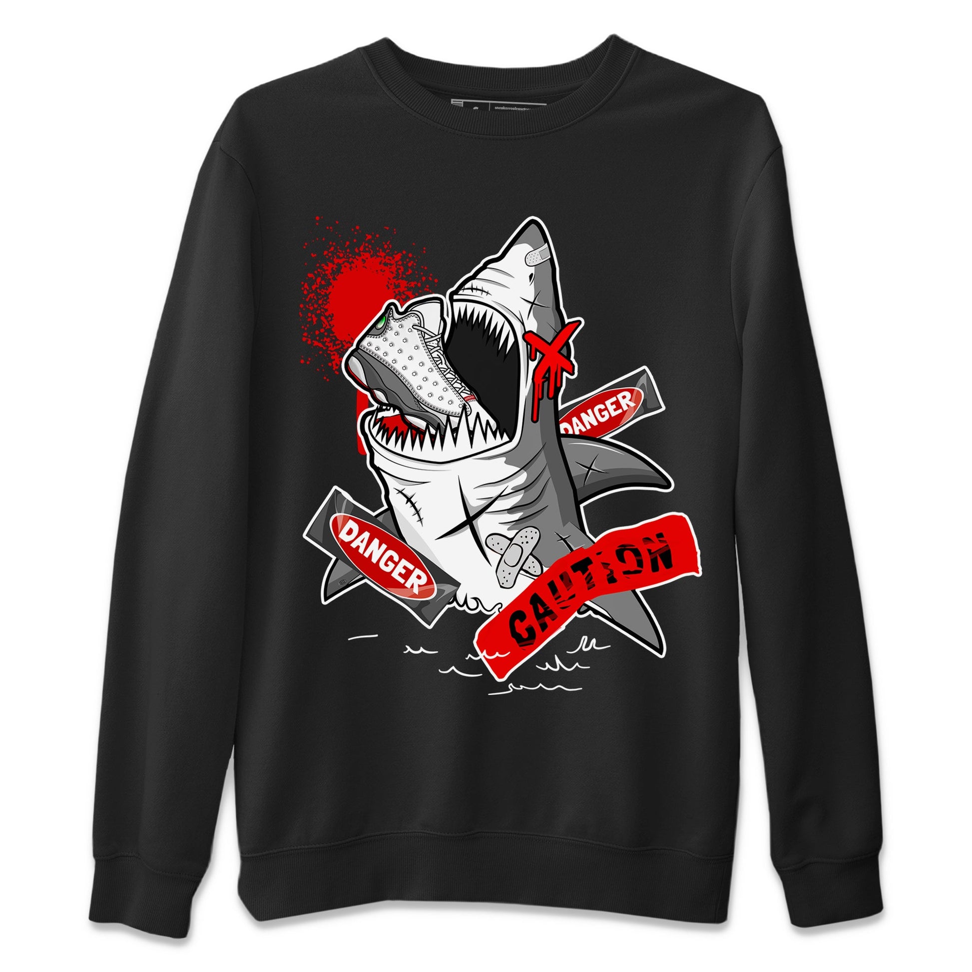 Wolf Grey 13 shirt to match jordans Dangerous Shark sneaker tees Air Jordan 13 Wolf Grey SNRT Sneaker Release Tees Unisex Black 2 T-Shirt