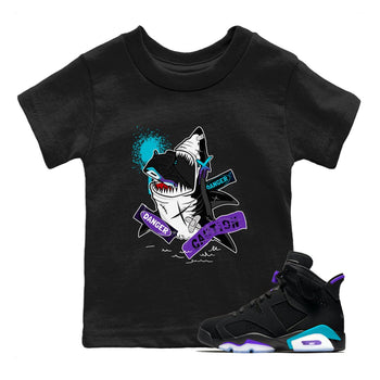 Aqua 6s shirt to match jordans Dangerous Shark sneaker tees Air Jordan 6 Aqua SNRT Sneaker Release Tees Baby Toddler Black 1 T-Shirt