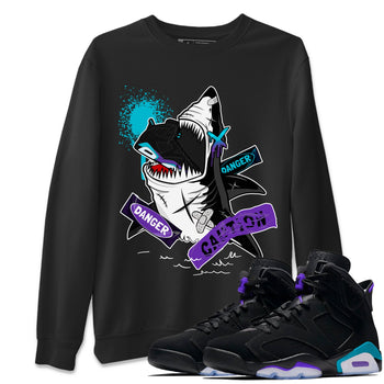 Aqua 6s shirt to match jordans Dangerous Shark sneaker tees Air Jordan 6 Aqua SNRT Sneaker Release Tees Unisex Black 1 T-Shirt